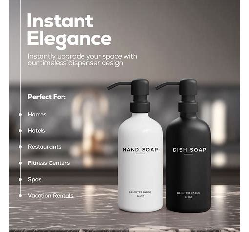 Dluxe Ave. Soap Dispenser Set - Perfect Bathroom Sets Home Decor(White & Black)