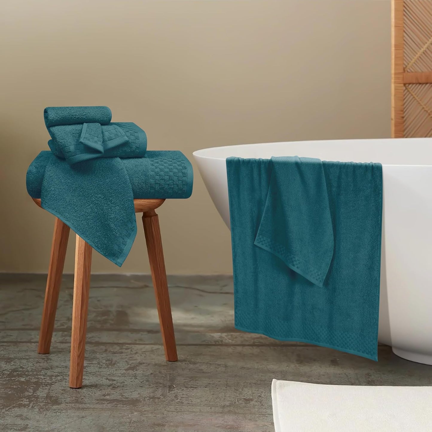 Dluxe Ave. Premium Cotton Towel Set/ Contains 2 Bath Towels  6 Pack (Teal)