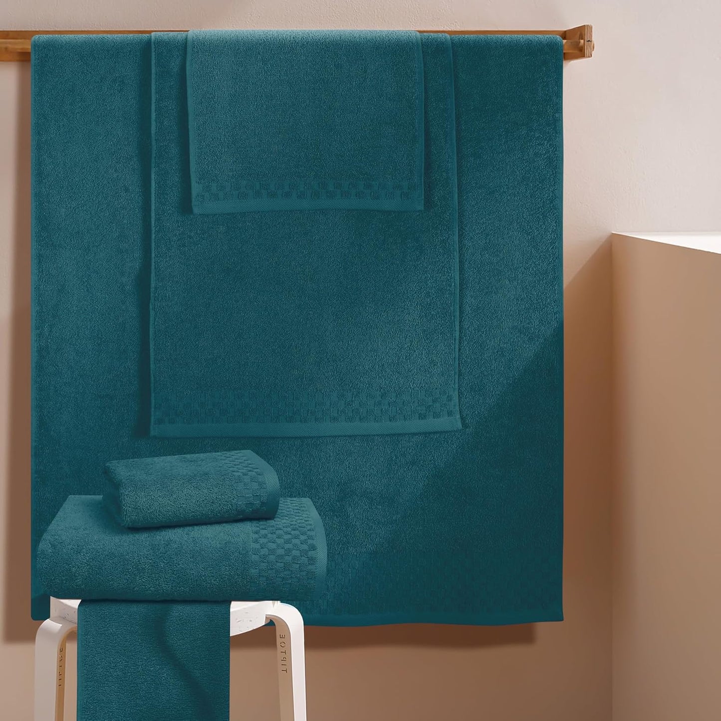 Dluxe Ave. Premium Cotton Towel Set/ Contains 2 Bath Towels  6 Pack (Teal)