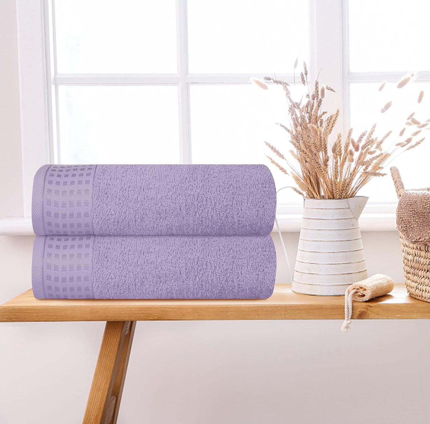 Dluxe Ave. Ultra Soft  Oversized Bath Towel Set/ 2 Pack (Purple)