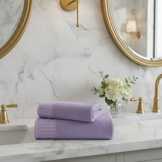 Dluxe Ave. Ultra Soft  Oversized Bath Towel Set/ 2 Pack (Purple)