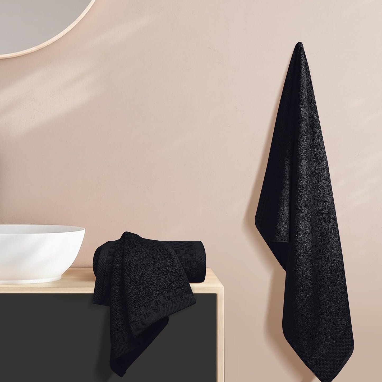 Dluxe Ave.  Ultra Soft Cotton Towel Set, 3 Pack (Black)