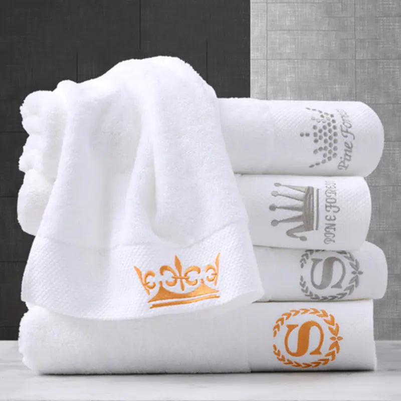 Dluxe Ave. Hotel Quality White Cotton Bath Towels for Spas and Inns