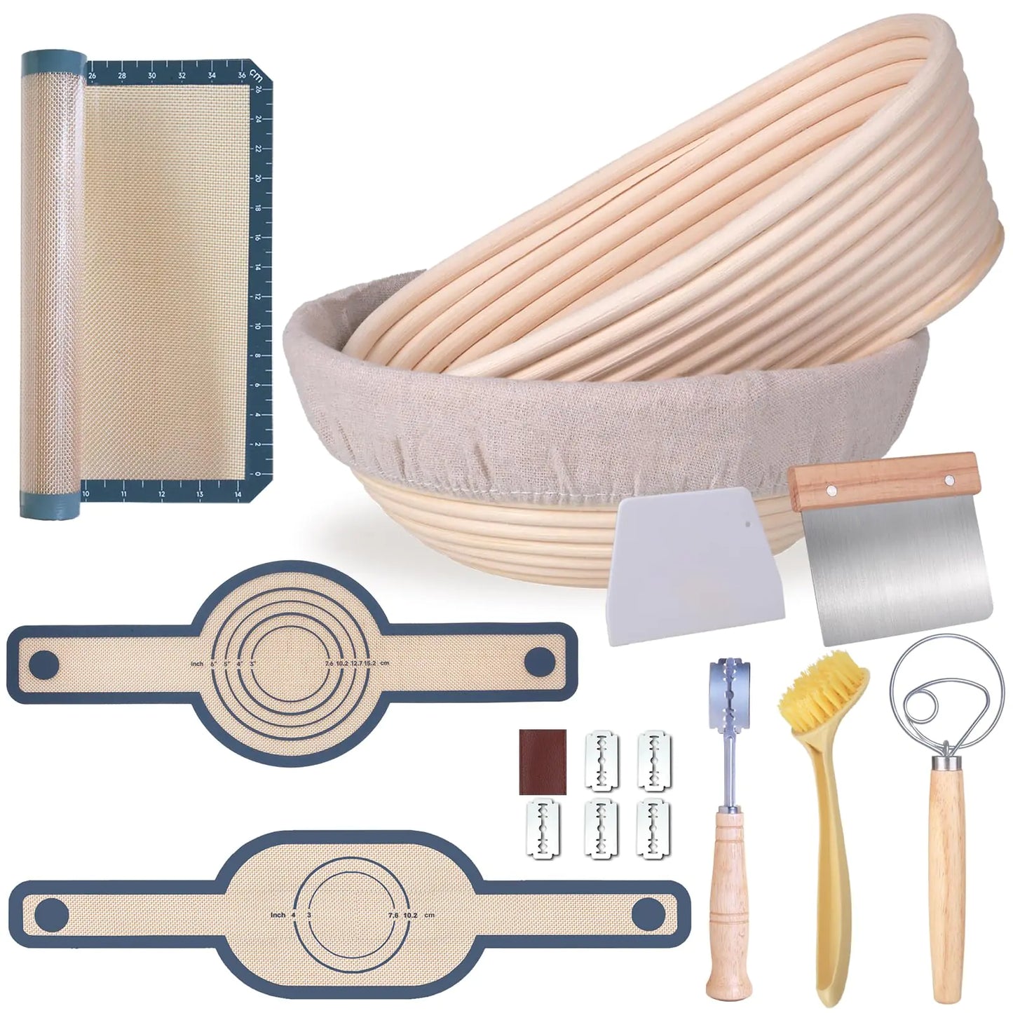 Dluxe Ave. Set of 2/ Oval Sourdough Bread Baking Supplies Starter Kit