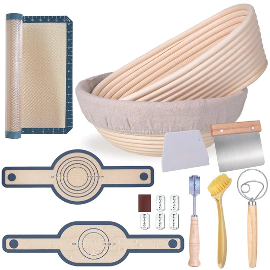Dluxe Ave. Set of 2/ Oval Sourdough Bread Baking Supplies Starter Kit