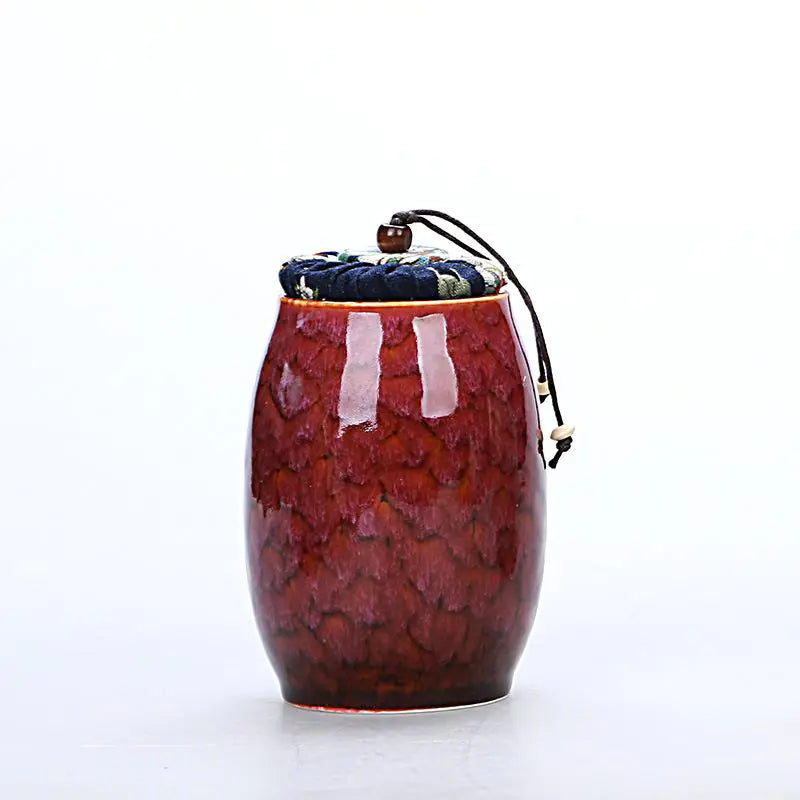 Dluxe Ave. Ceramic Sealed Tea Canister with Reactive Glaze