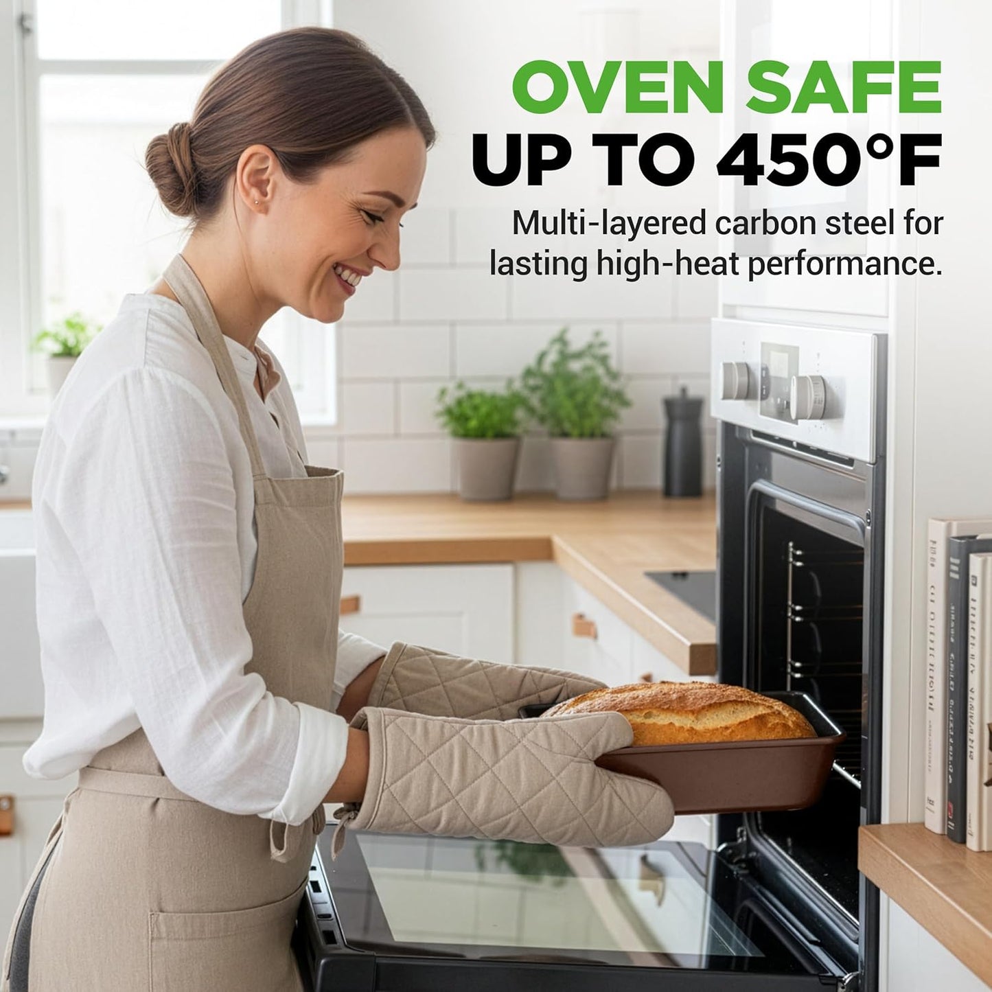Dluxe Ave. 8-Piece Nonstick Stackable Bakeware Set  w/Non-Stick Coating 450°F Oven Safe(Brown)