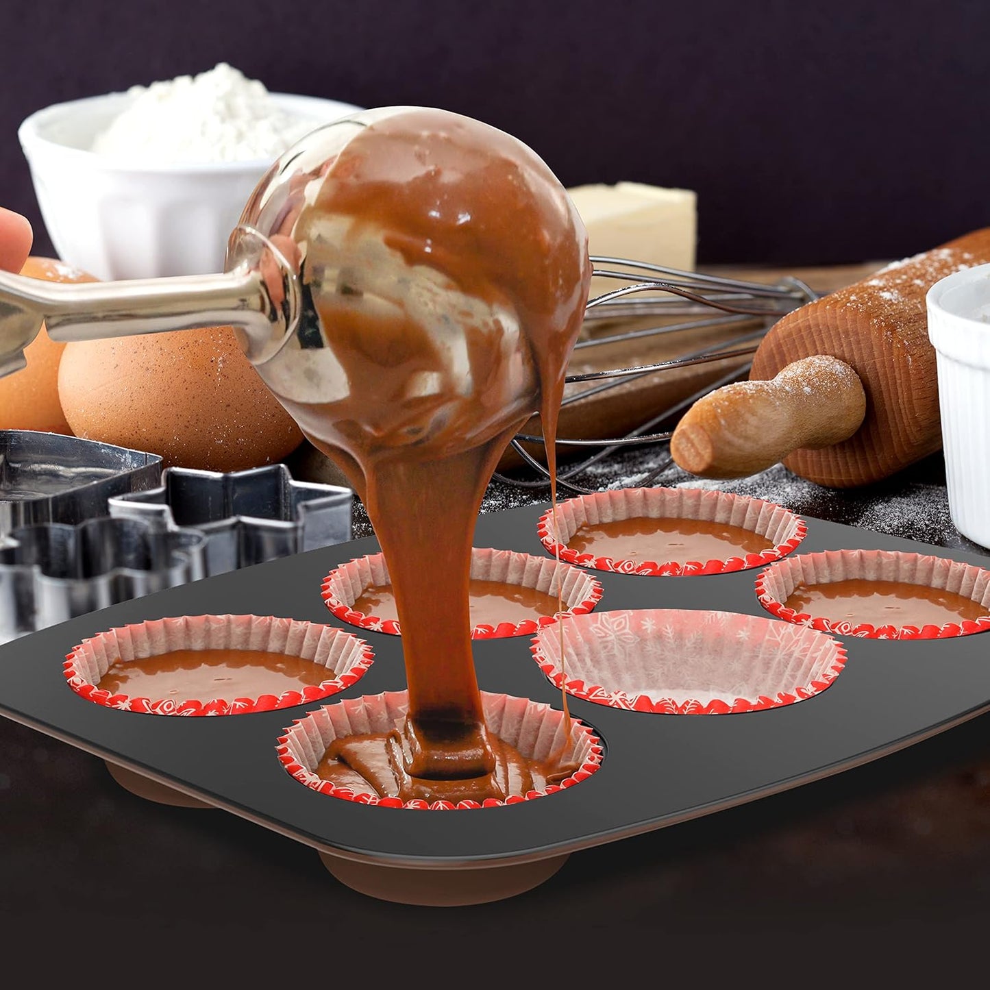 Dluxe Ave. 8-Piece Nonstick Stackable Bakeware Set  w/Non-Stick Coating 450°F Oven Safe(Brown)