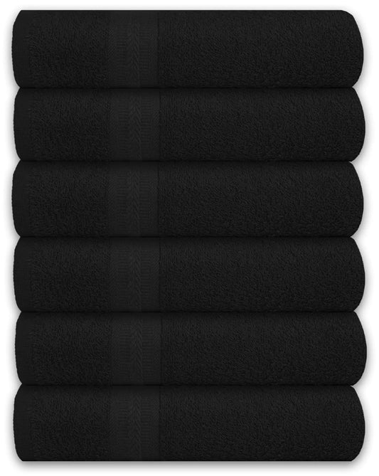 Dluxe Ave. 100% Cotton Bath Towels/ Soft Highly Absorbent Towels (Black)