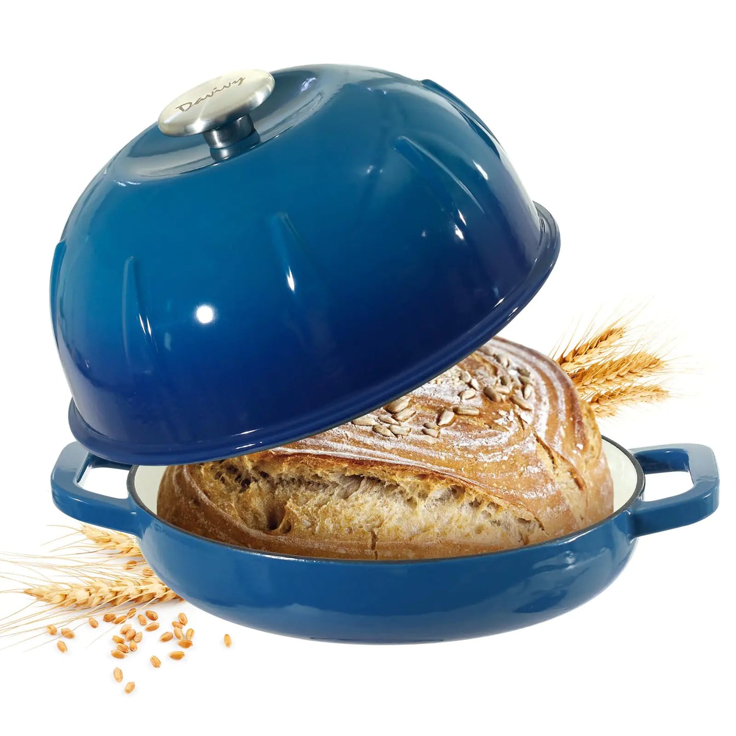 Dluxe Ave. 10"Cast Iron Dutch Oven with Lid/ Ocean Blue