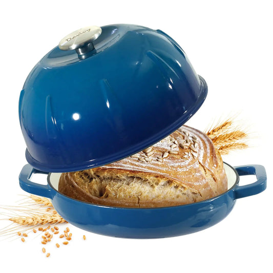 Dluxe Ave. 10"Cast Iron Dutch Oven with Lid/ Ocean Blue