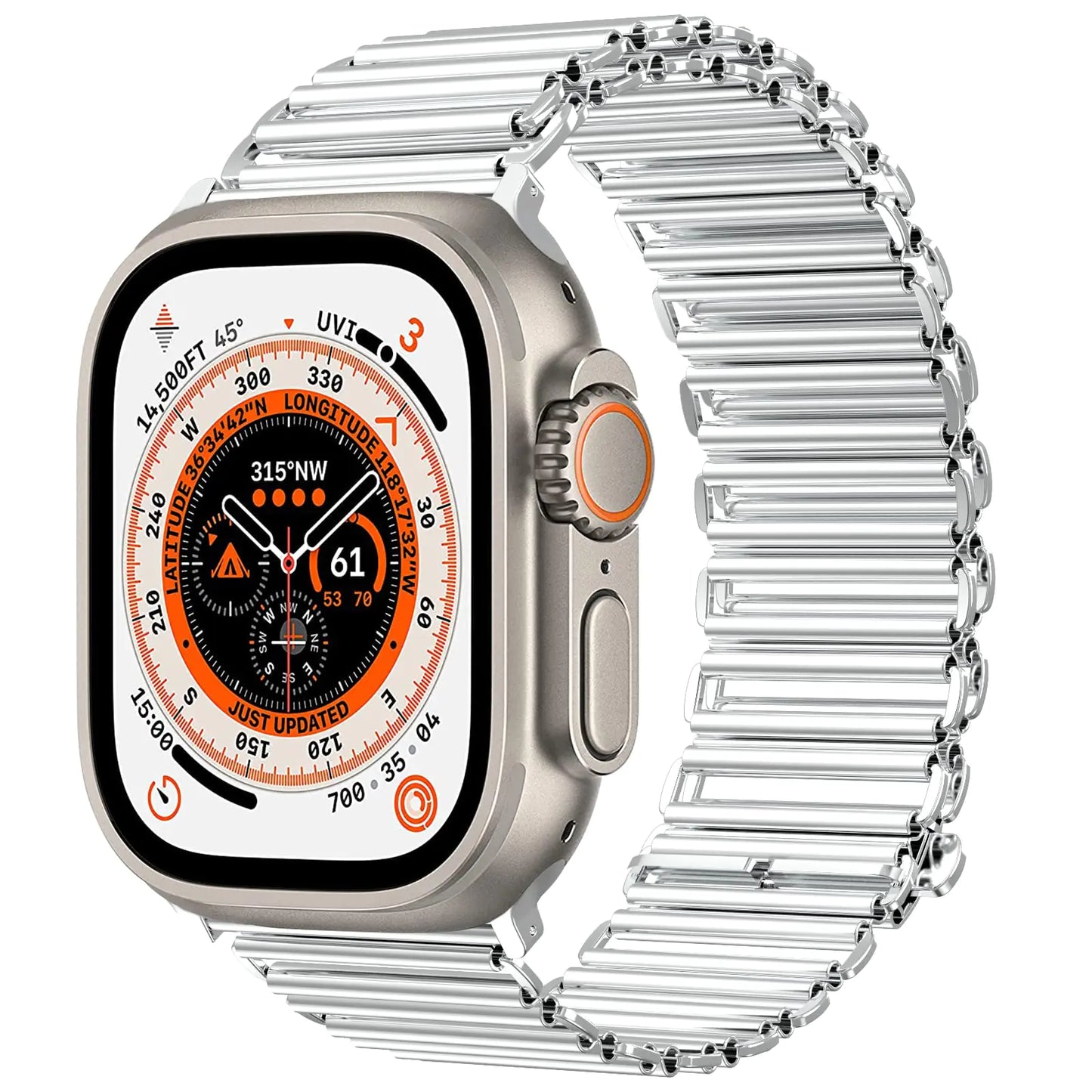 Dluxe Ave. NOY New Patented Design Band Compatible with Apple Watch Band 49mm 45mm 46mm 44mm 42mm，Adjustable Stainless Steel Metal Chain Strap for iWatch Series Ultra 10 9 8 7 6 5 4 3 2 1 SE