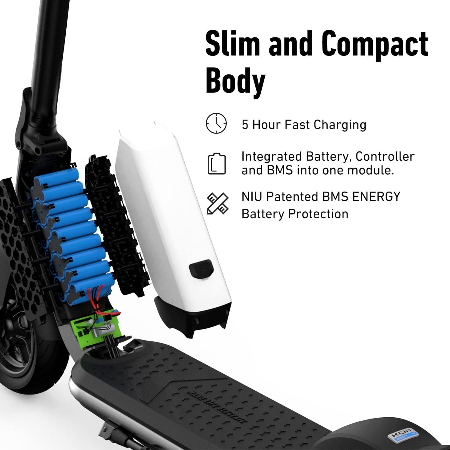 Dluxe Ave. OKAI ES51 Electric Scooter - 15.5 Miles Range & 15 MPH 500W Peak Motor 8" Flat-Free Tires Lightweight and Foldable Electric Scooter for Teens and Kids