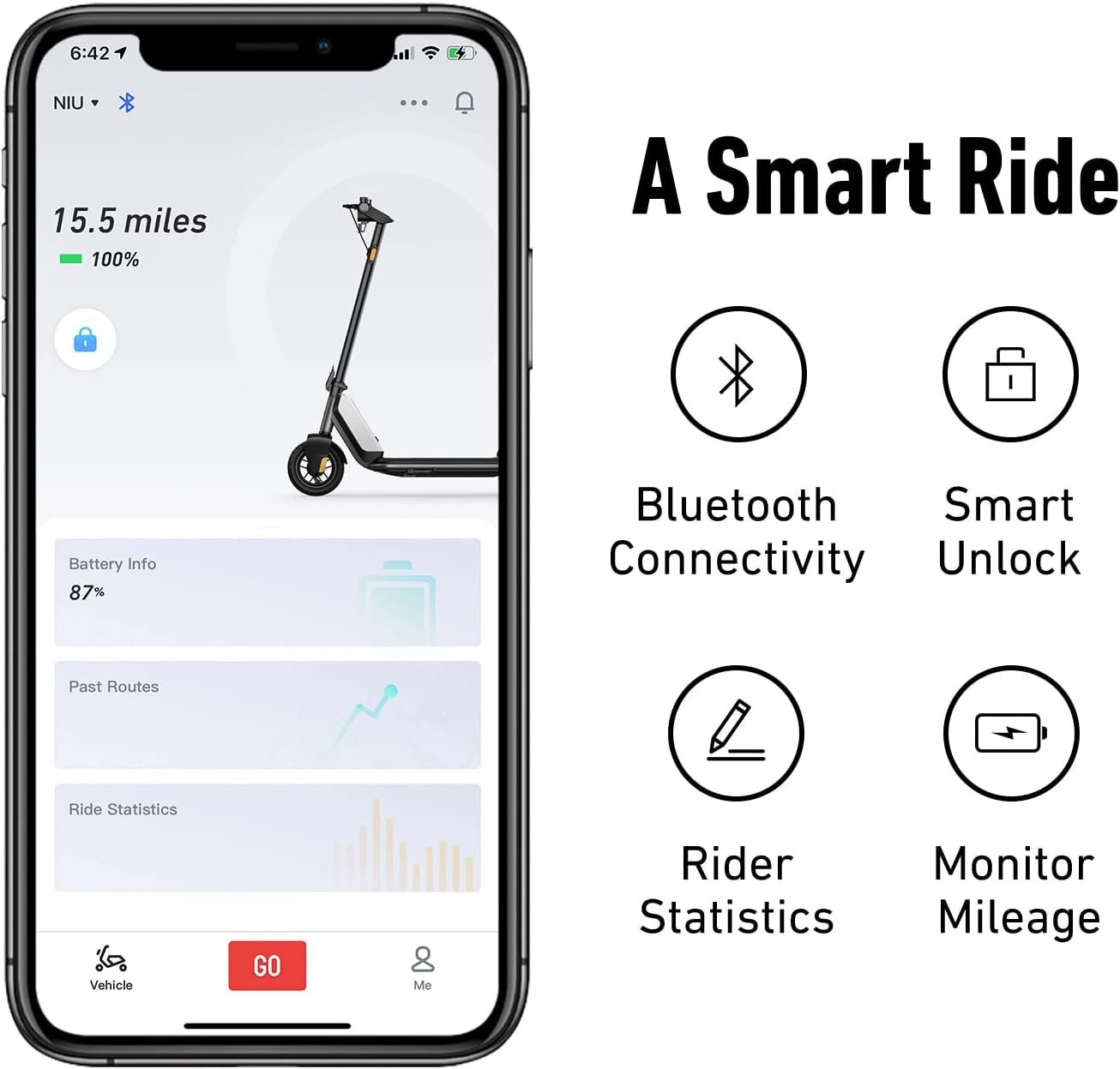 Dluxe Ave. OKAI ES51 Electric Scooter - 15.5 Miles Range & 15 MPH 500W Peak Motor 8" Flat-Free Tires Lightweight and Foldable Electric Scooter for Teens and Kids