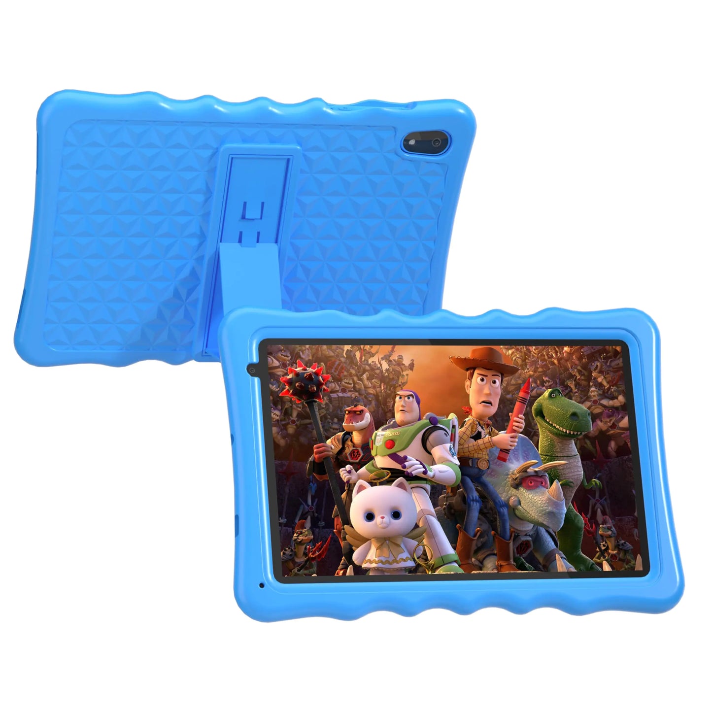 Dluxe Ave. BYYBUO Kids Tablet 10.1 inch Android 13 Tablet for Kids 2GB RAM 32GB ROM 6000mAh Battery Toddler Tablets with Bluetooth WiFi Parental Control Dual Camera Shockproof Case
