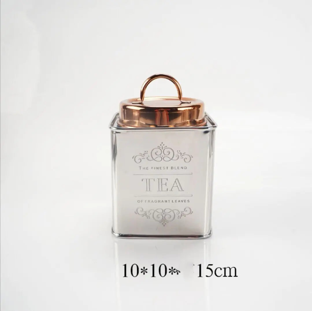 Dluxe Ave. Metal Glass Storage Jar for Coffee and Tea Decor