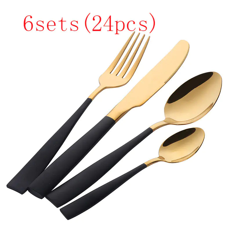 Dluxe Ave. Stainless Steel Cutlery Set - 4-Piece Western Style