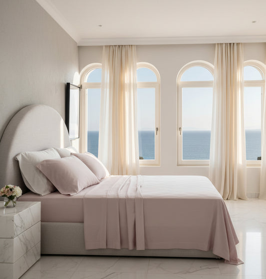 Dluxe Ave. (KING) 4 Pcs Olive + Crate Luxury Series 100% Tencel Eucalyptus Sheets Set /Dusk
