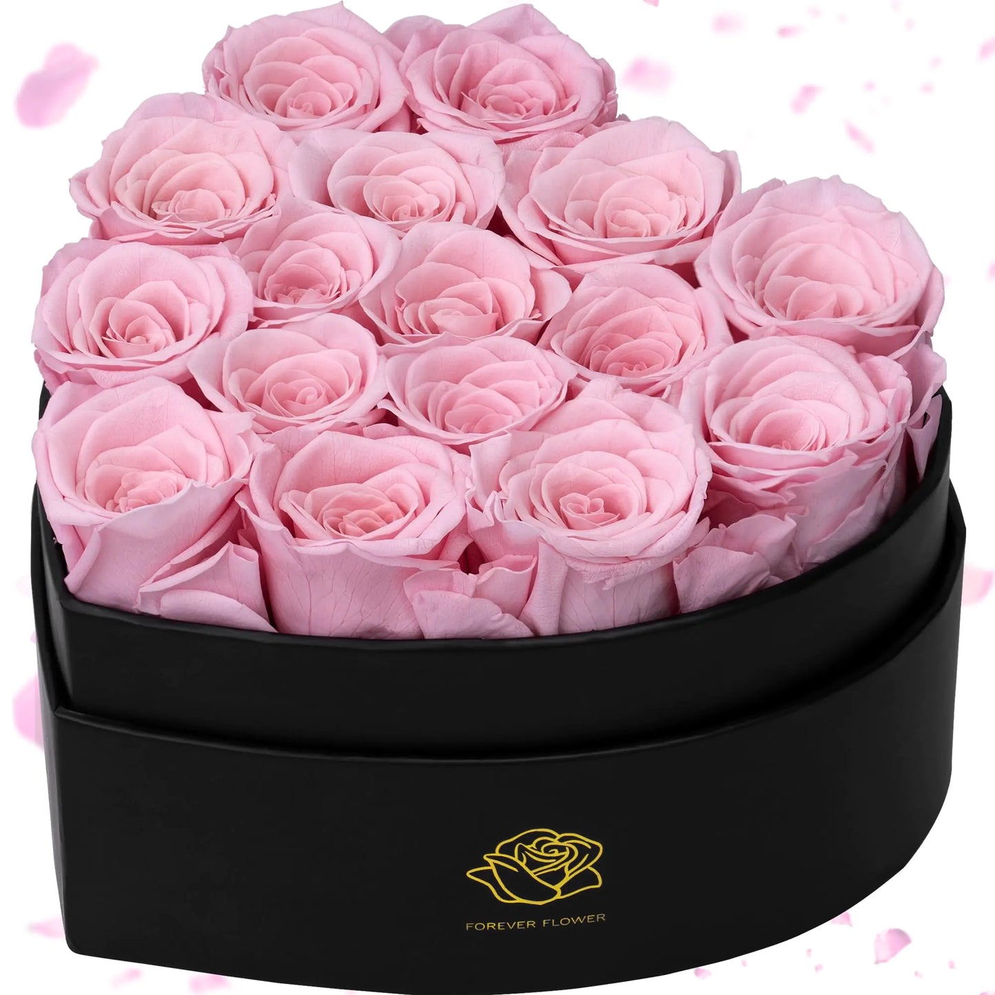 Dluxe Ave. Luxury Preserved Roses/ 16-Piece/ Heart-Shaped Box – Pink(OUT OF STOCK)