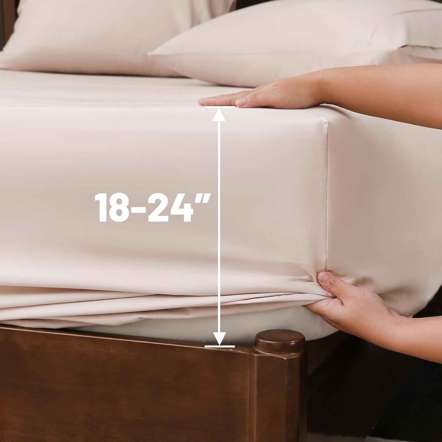 Dluxe Ave. ( KING ) 4 Pcs Overket Extra Deep Pocket King Sheets, 18-24 Inch, 1000 Thread Count Egyptian Cotton, 100% Cotton, Dusty Pink