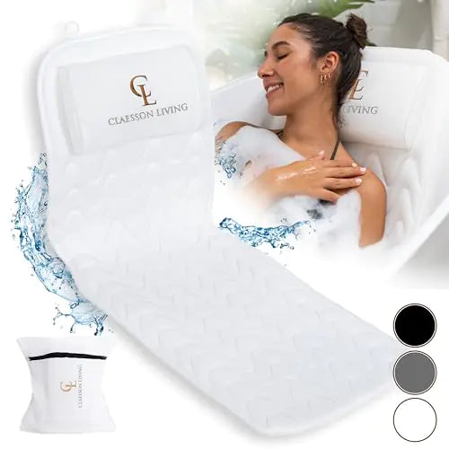 Dluxe Ave. Full-Body Bath Pillow Cushion with Headrest (White)