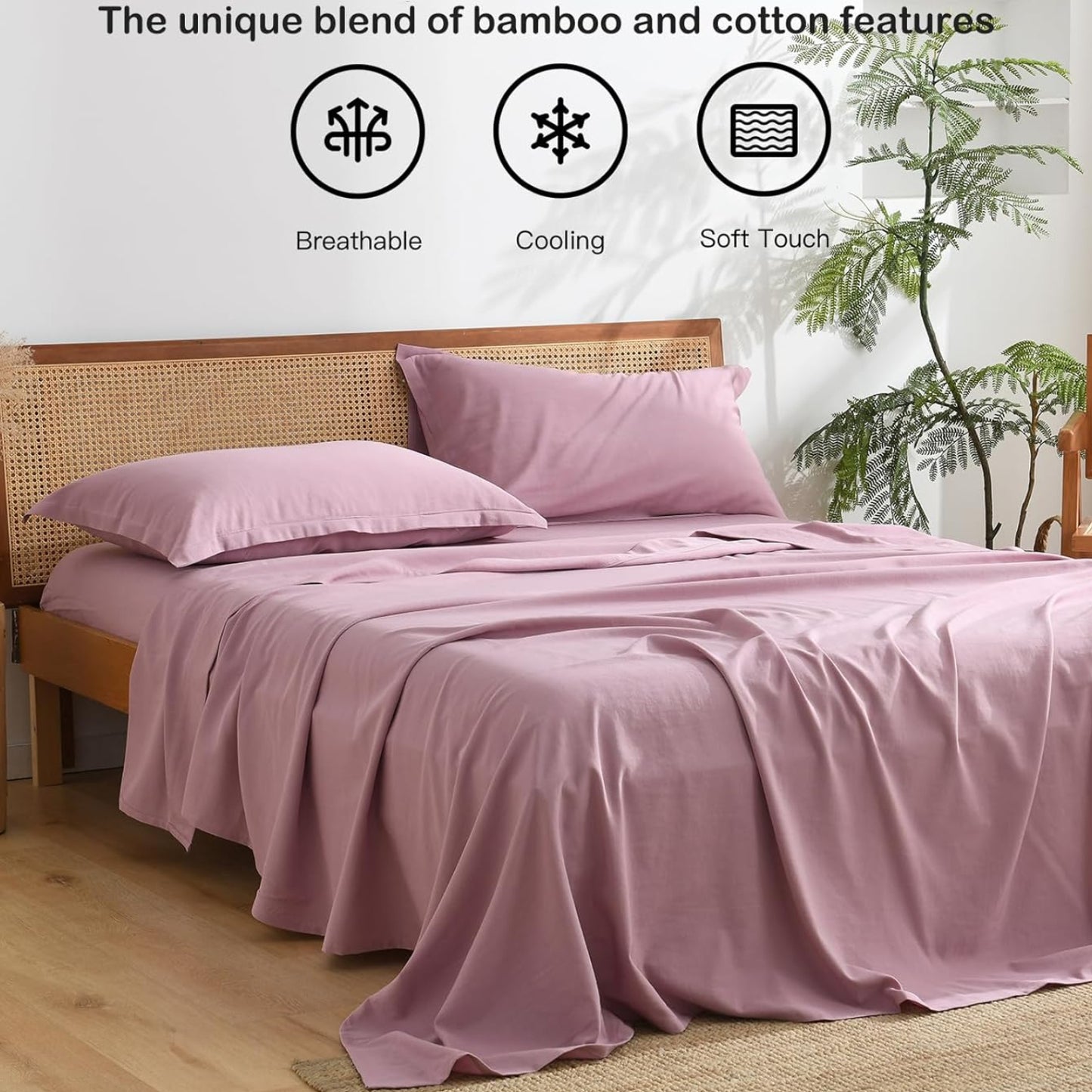 Dluxe Ave. ( QUEEN ) 4 Pcs Sheet Set/  Deep Pockets/  Lilac