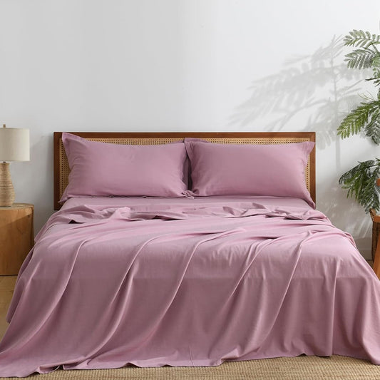 Dluxe Ave. ( QUEEN ) 4 Pcs Sheet Set/  Deep Pockets/  Lilac