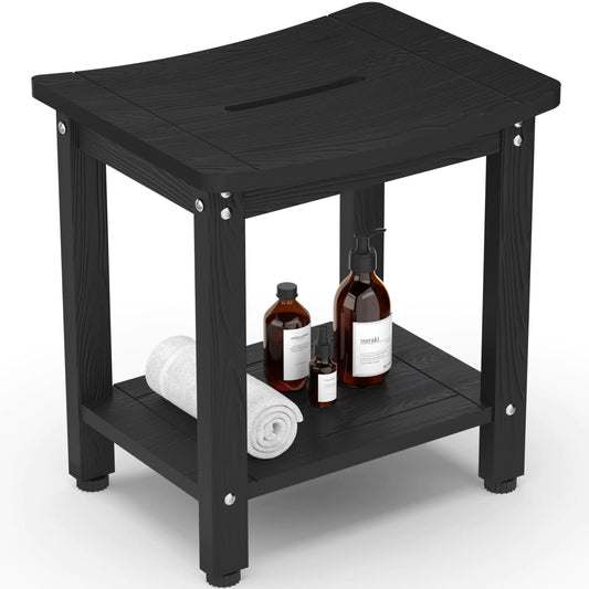 Dluxe Ave. Shower Bench for Inside Shower, (Black)