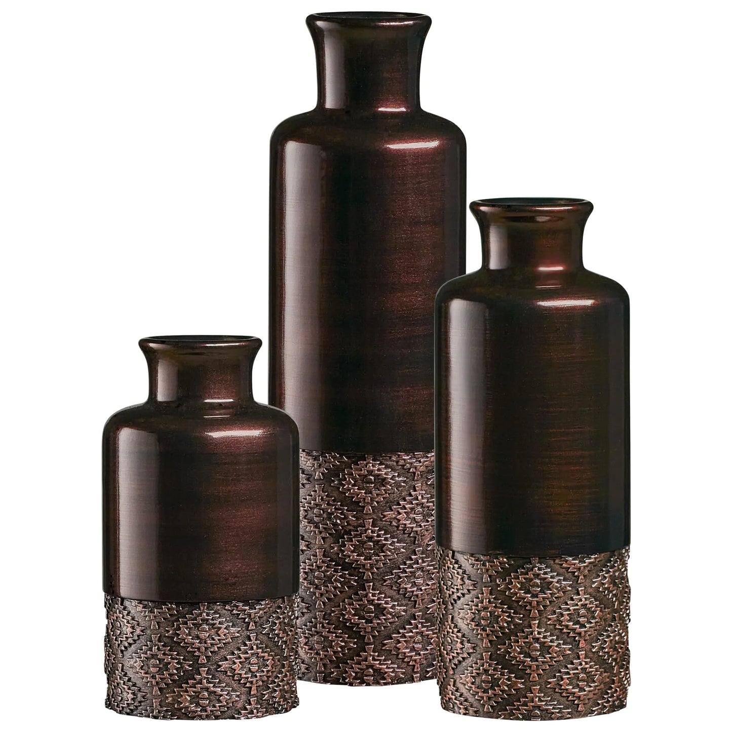 Dluxe Ave. Creative Scents Brown Vases - Set of 3 Vases