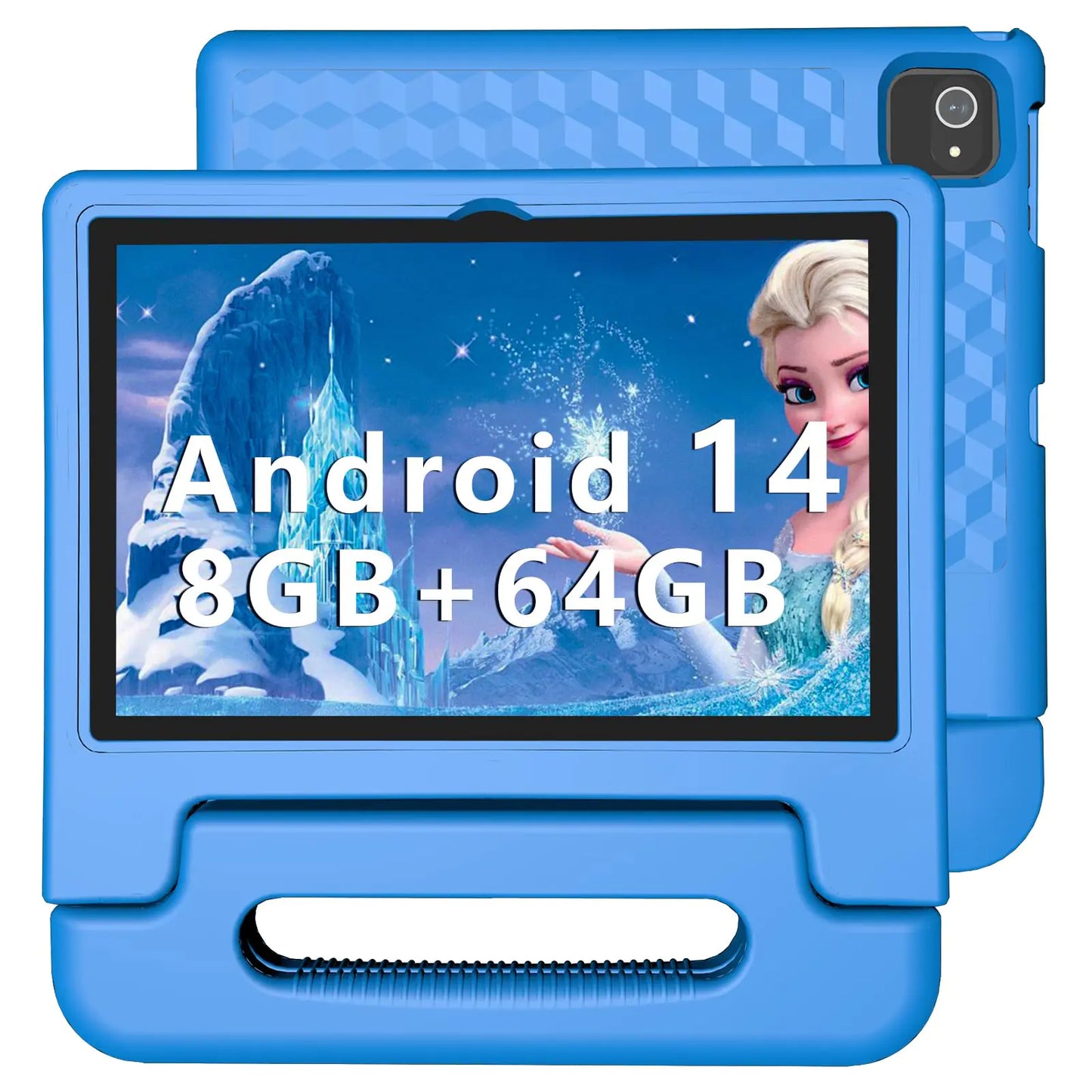 Dluxe Ave.ITDULCET Kids Tablet 10 inch Android 14 Tablet for Kids 8GB RAM 64GB ROM Octa-Core Fast-Charging Battery Toddler Tablet with Shockproof Case Bluetooth WiFi Parental Control Dual Camera GPS