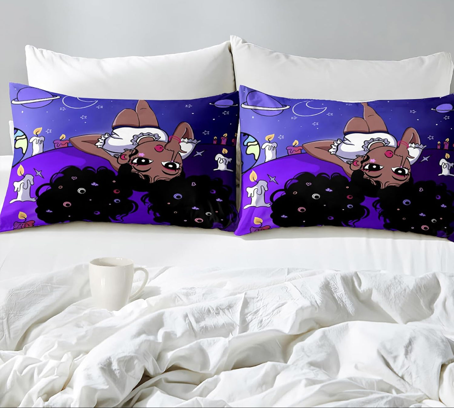 Dluxe Ave. ( QUEEN ) 3 Pcs Comforter and Bedding Set/ Purple