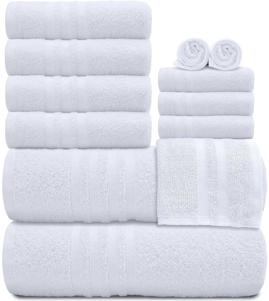 Dluxe Ave. 12 Pcs Bath Towel Set/ 100% Cotton