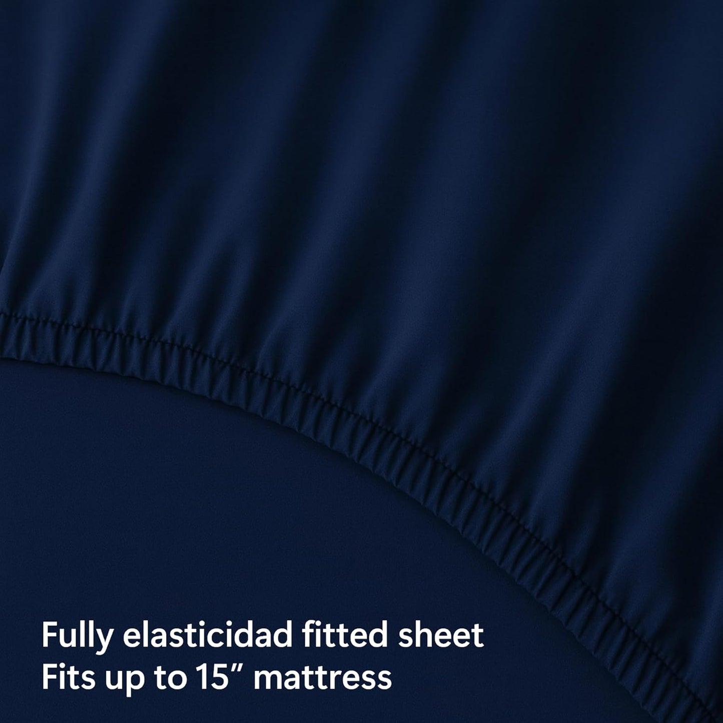 Dluxe Ave. ( KING ) 4 Pcs Bed Sheets Set, 415 Thread Count, 100% Peruvian Pima Cotton, Navy Blue