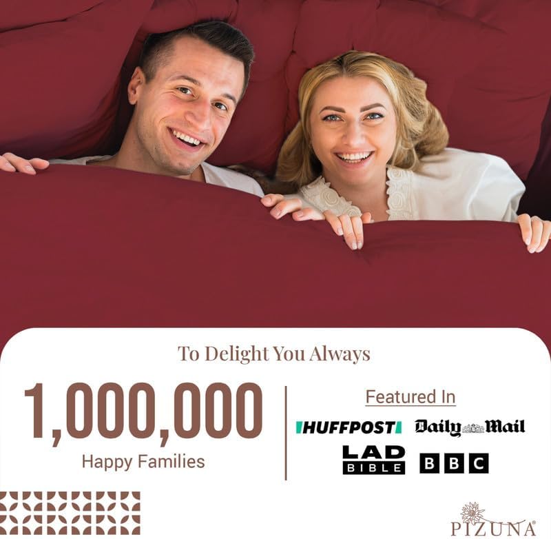 Dluxe Ave. ( CALI./ KING ) 100% Luxury Cotton Sheets Set, 1000 Thread Count, 15" Deep Pocket, Rio Red