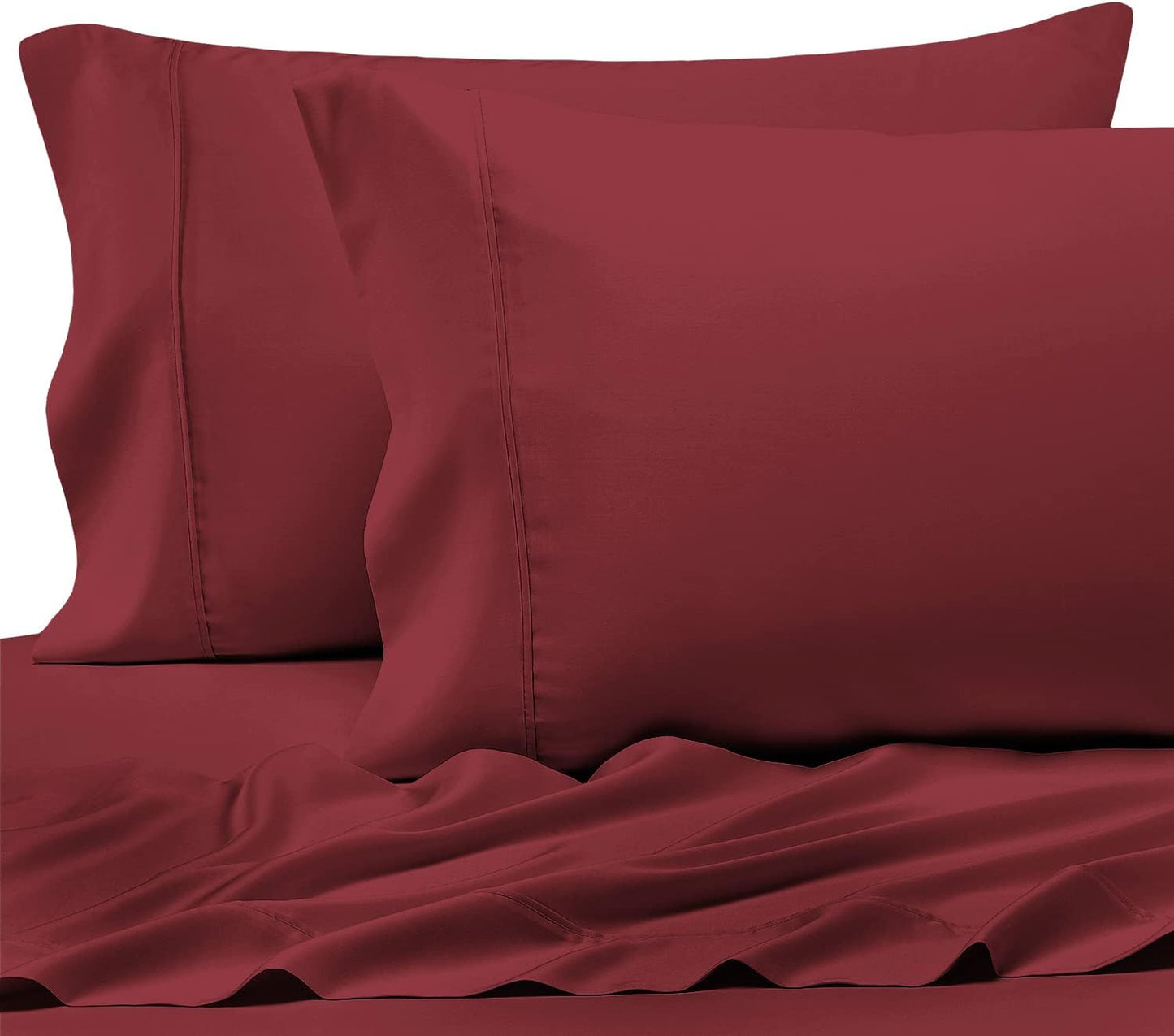 Dluxe Ave. ( KING ) 4 Pcs 100% Cotton Sheets, Luxurious 400 Thread Count, 15" Deep Pocket, Rio Red