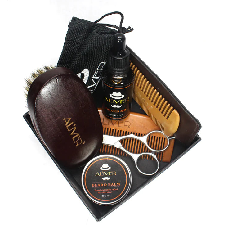 Dluxe Ave. Beard Comb, Beard Balm, Grooming Tools Set