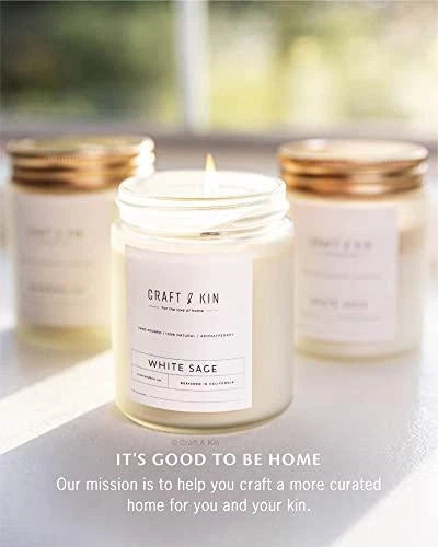 Dluxe Ave. Premium White Sage Candles, Fall Candles, 8 oz for Home/ Scented Soy Men Candles