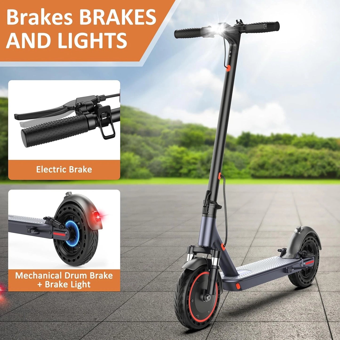 Dluxe Ave. 10" E Scooter for Adults 22 MPH 500W Motor 42v 10.5AH, Battery Up to 22 Miles Range, Foldable Scooter with Double Shock Absorption/Bearing 265 LBS/APP Control
