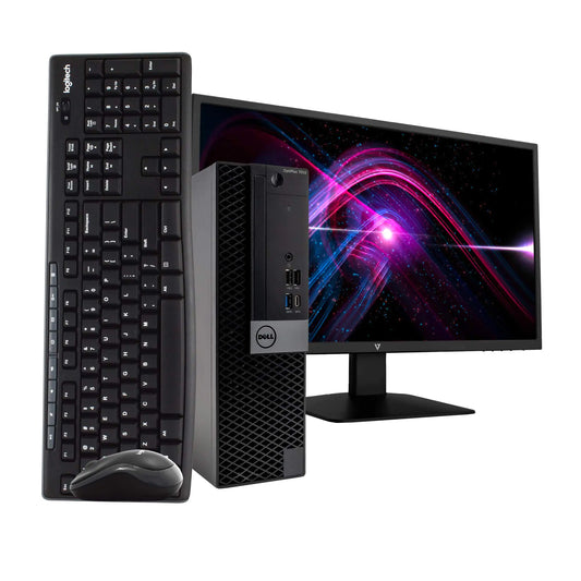 Dluxe Ave.Dell Optiplex 7050 Desktop Computer PC Intel Quad-Core i5 1TB HDD Storage 8GB DDR4 RAM Windows 10 Pro DVD WiFi 24in Monitor Wireless Keyboard and Mouse (Renewed)