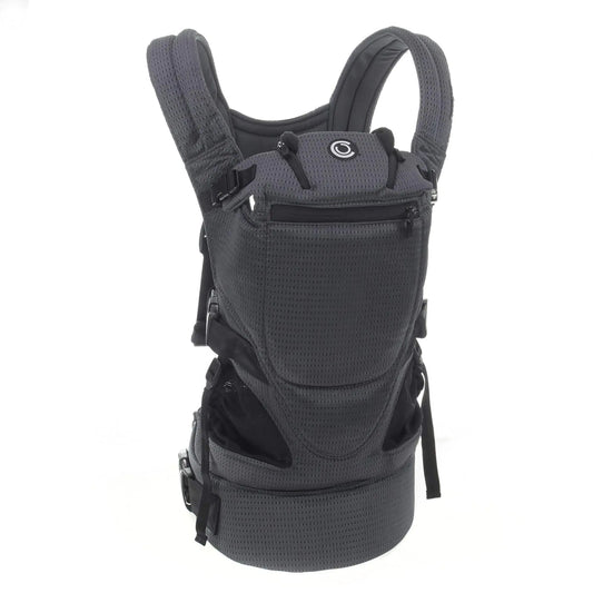 Dluxe Ave. Contours Baby Carrier Newborn to Toddler |Love 3 Position Convertible Easy-to-Use Baby Carrier with Pockets for Men and Women Newborn Front Face in and Front Face Out (8-30lbs) - Charcoal Gray