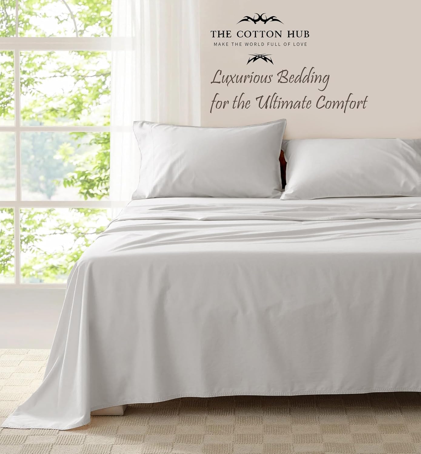 Dluxe Ave. ( QUEEN ) 4-Piece Sheet Set, 1000 Thread Count, Luxury Hotel Certified, up to 18-21 inch Deep Pocket, Silver Grey