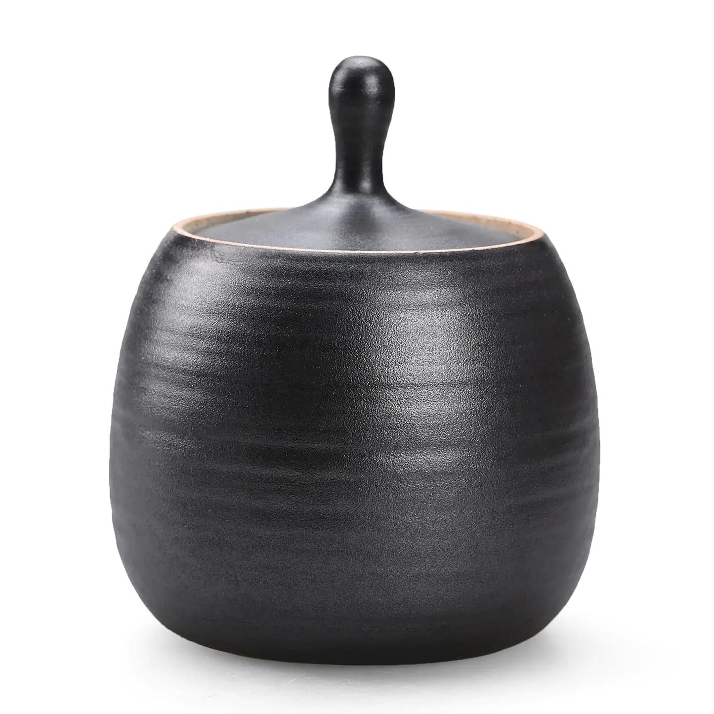 Dluxe Ave. NCQIXIAO Retro Kitchen Canisters Ceramic Food Storage Jar Round Shape with Silicone Airtight Lid  (Black)