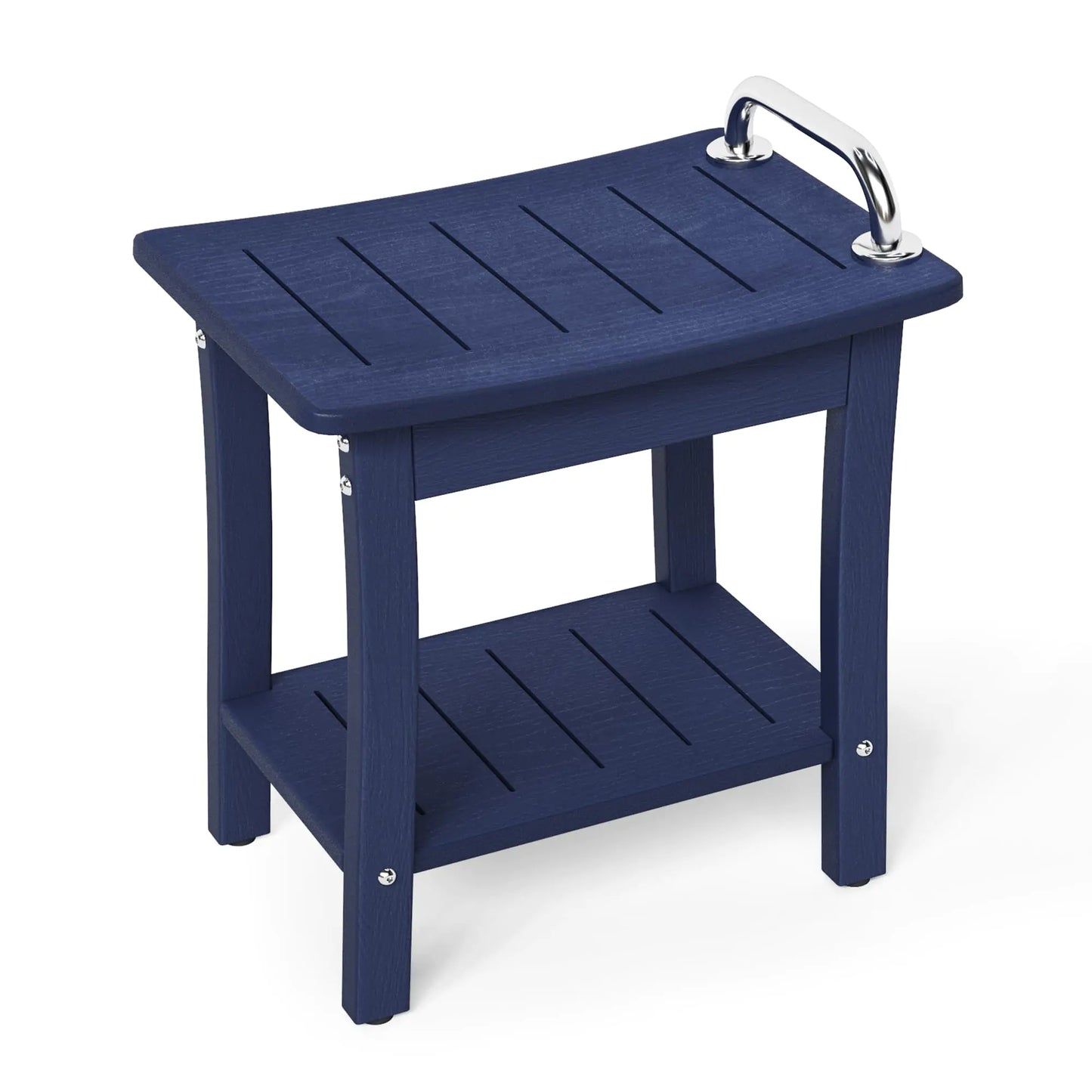 Dluxe Ave. Homenjoy HDPE Shower Bench Stool Waterproof Shower Seat for Inside Shower Bathroom Navy