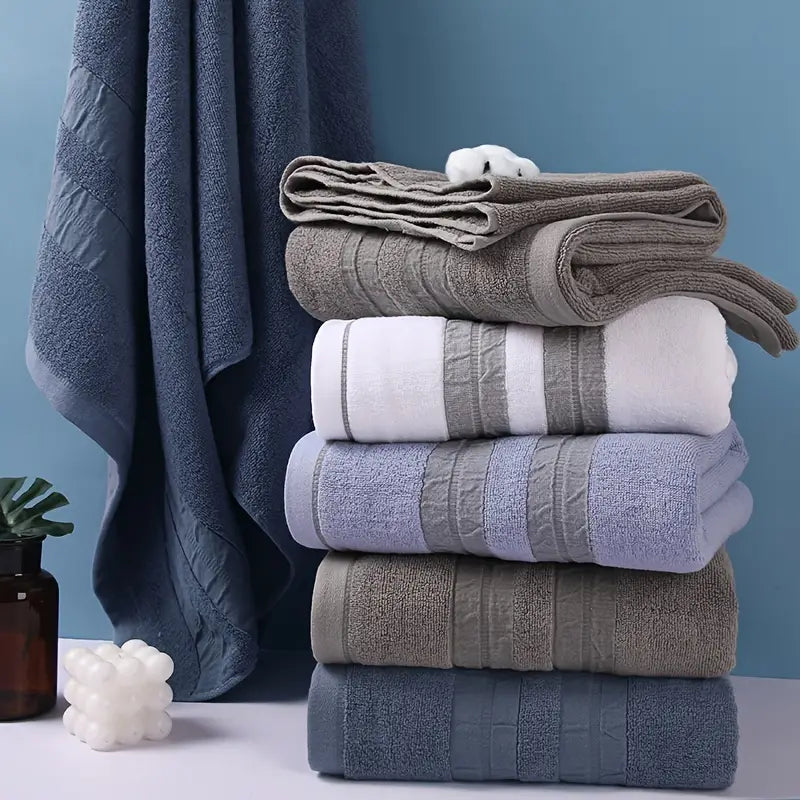 Dluxe Ave. Thickened Soft Striped Bath Towel - Large & Absorbent