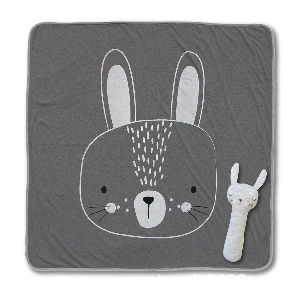 Dluxe Ave. Giraffe, Rabbit, Tiger Square Animal Blanket for Babies