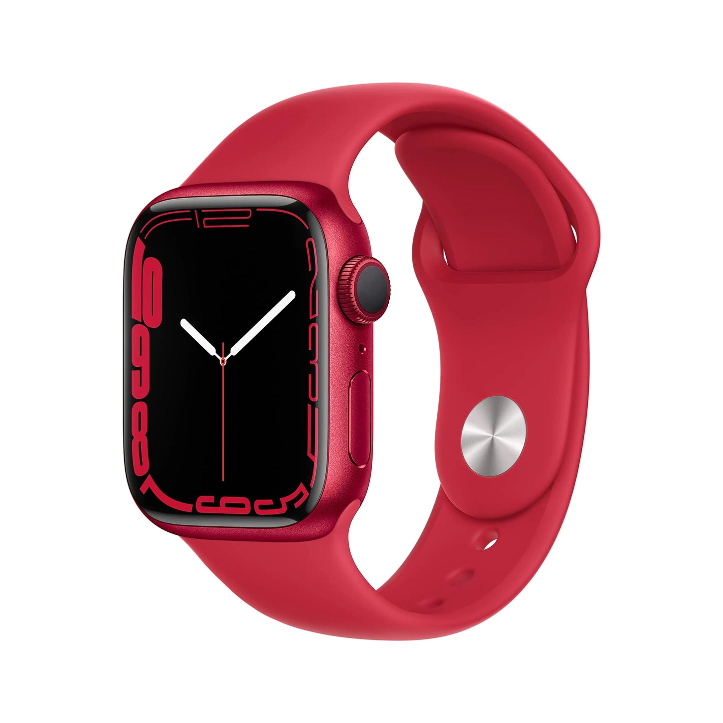 Dluxe Ave. Apple Watch Series 7 (GPS 41MM) - Red Aluminum Case with Red Sport Band (Renewed)