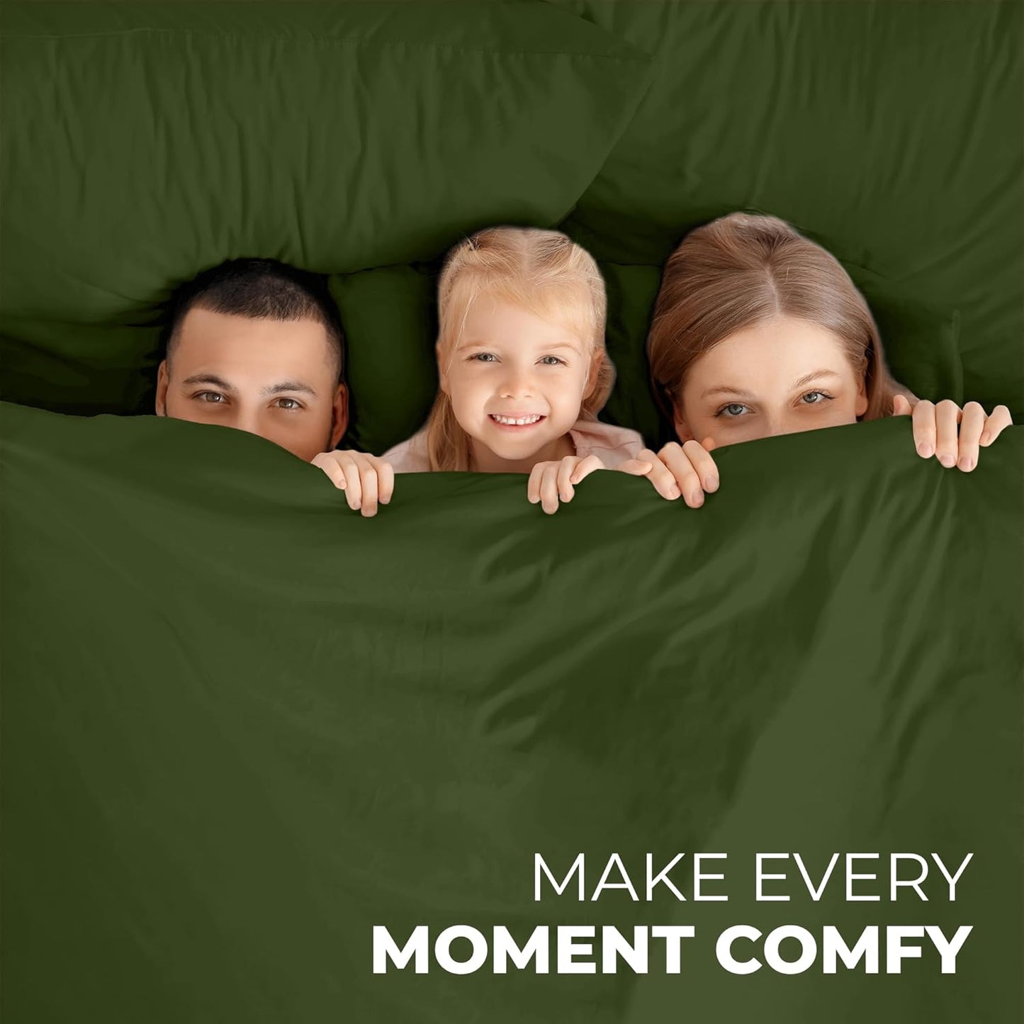 Dluxe Ave. ( QUEEN ) 4 Pcs  Sheets Set,1800 Microfiber, Hotel Luxury Collection, Hunter Green Queen