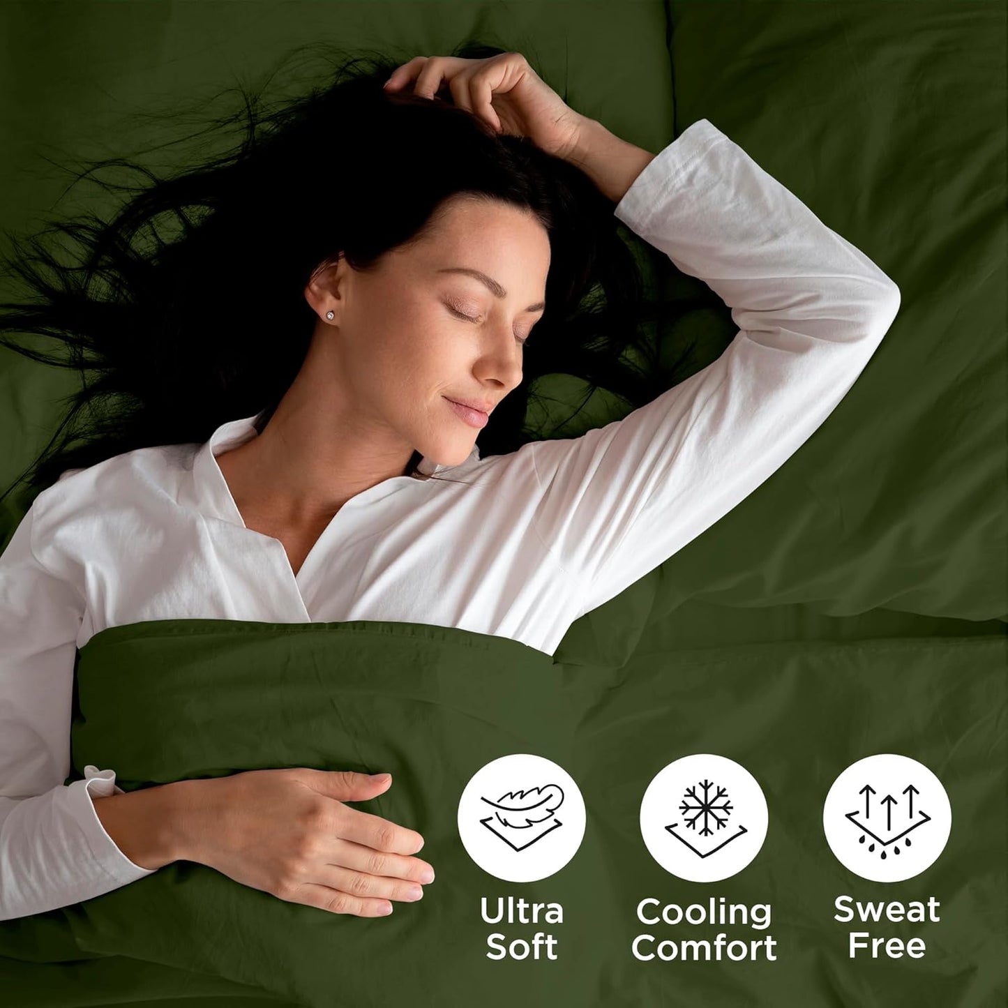 Dluxe Ave. ( QUEEN ) 4 Pcs  Sheets Set,1800 Microfiber, Hotel Luxury Collection, Hunter Green Queen