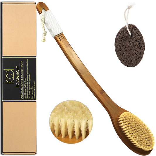 Dluxe Ave. 19.68Inch Natural Boar Bristles, Anti-Slip Extra Long Handle  (1 Pack)