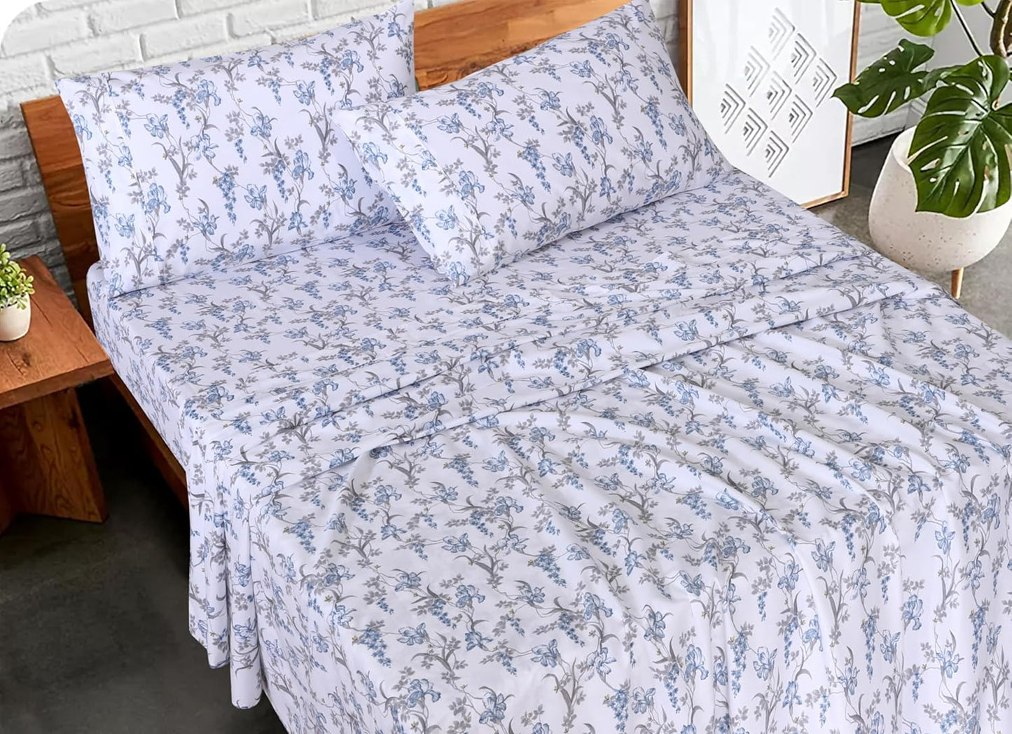 Dluxe Ave. ( TWIN ) 3 Pcs 100% Organic Cotton Sheet Set, Certified for GOTS, Soft & Cooling Percale, Deep Pocket 15", Deluxe